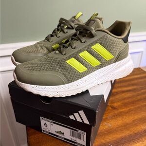 Adidas Men's Olive and Neon Yellow Athletic Shoes